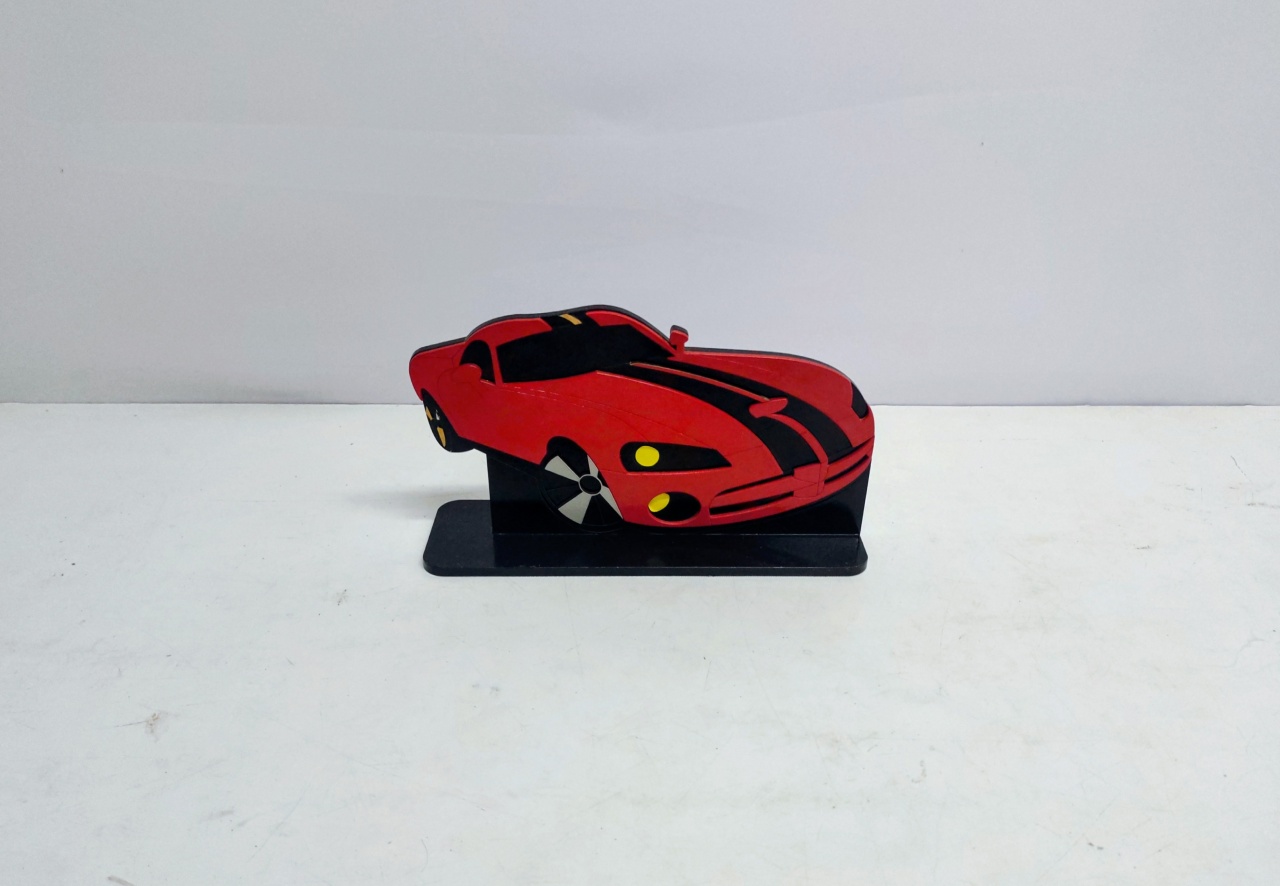 Totem Carro Vermelho 15Cm Alt X 27Cm Larg  - BBFestasAluguel 