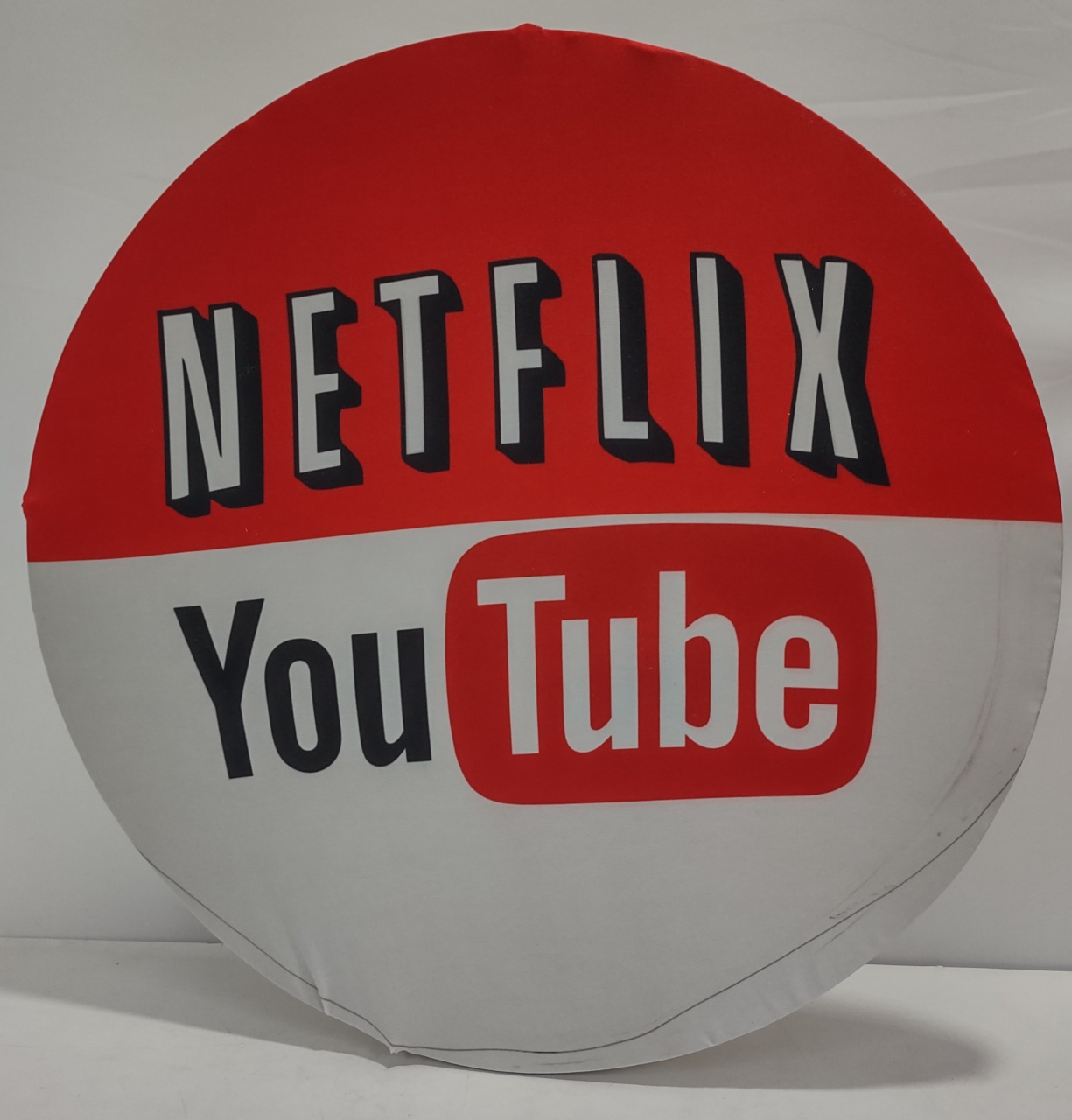 Painel Sublimado Redondo Netflix & Youtube 60Cm - BBFestasAluguel 