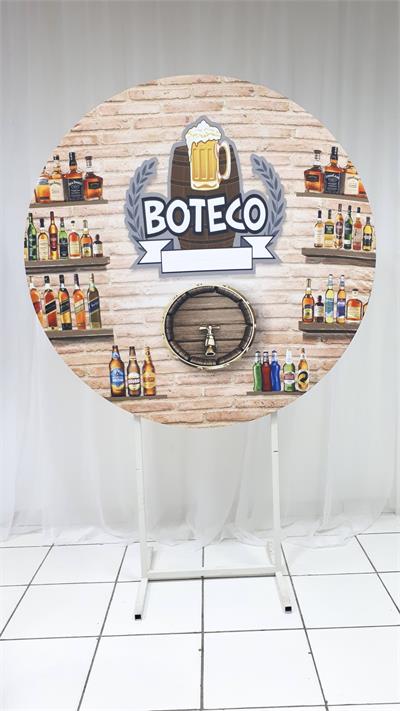 Painel Sublimado Redondo Boteco 1,30Cm - BB Festas Aluguel 