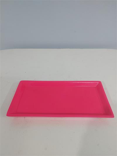 Bandeja Retangular Reto Pink Neon Alt2Cm 14Cm X 28Cm - BB Festas Aluguel 