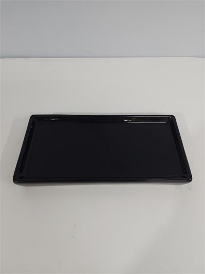 Bandeja Reta Sem Pé Preto Alt3Cm 12Cm X 25Cm - BB Festas Aluguel 