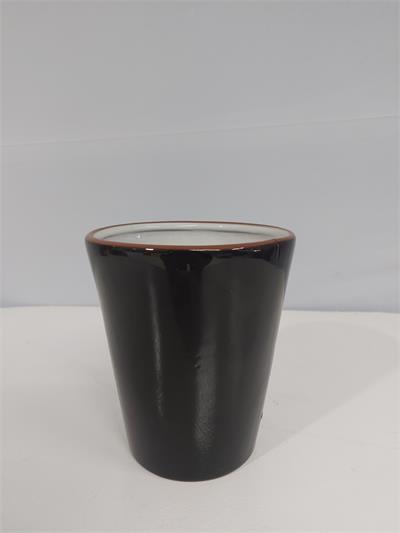 Cachepo Redondo M Preto 16Cm X 13Cm - BB Festas Aluguel 