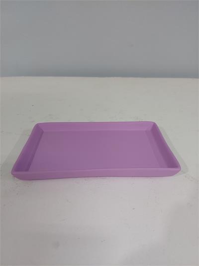 Bandeja Fosca Retangular Reta Sem Pé Lilás Alt2Cm 11Cm X 18Cm - BB Festas Aluguel 