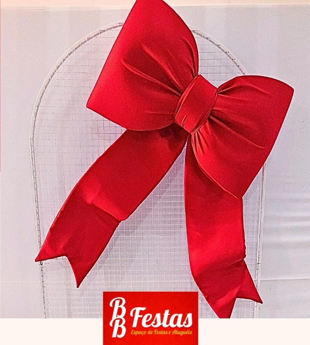Laço Vermelho/G Para Painel 80Cm Larg - BB Festas Aluguel 