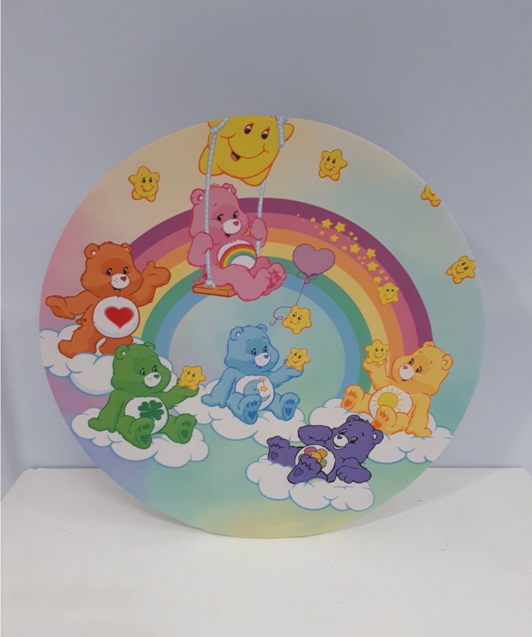 Painel Sublimado Redondo Ursinho Carinhosos 60Cm - BBFestasAluguel 