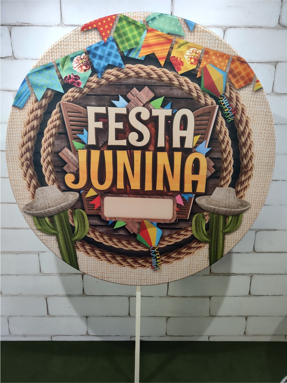 Painel Sublimado Redondo Festa Junina (São João) 1,30Cm  - BB Festas Aluguel 