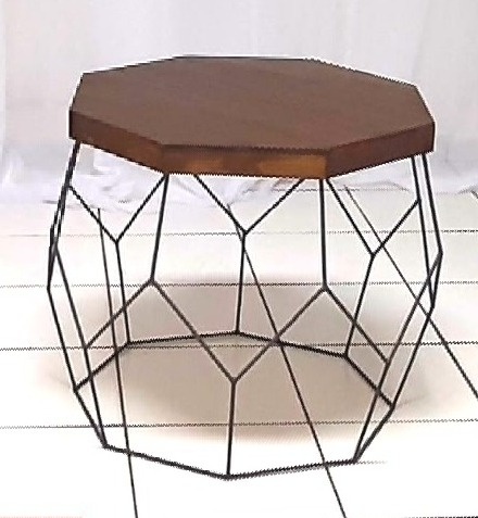 Mesa Colmeia Preta Com Tampo Rústico 55Cm X 60Cm Diametro  - BB Festas Aluguel 