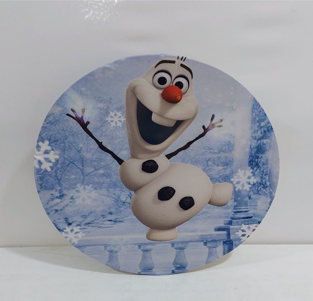 Painel Sublimado Redondo Olaf (Frozen) 60Cm  - BB Festas Aluguel 