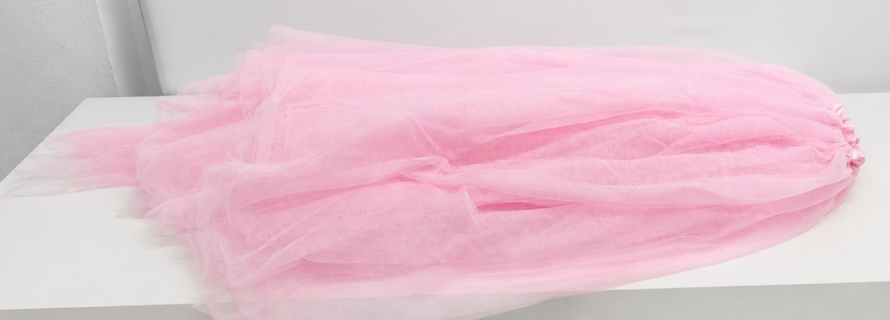 Saia de Tecido Tule Rosa Claro - BBFestasAluguel 