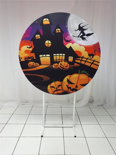Painel Sublimado Redondo Bruxa 1,30Cm - BB Festas Aluguel 