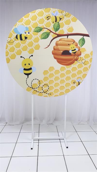 Painel Sublimado Redondo Abelhas 1,30Cm - BB Festas Aluguel 