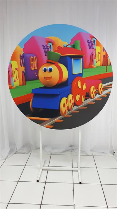 Painel Sublimado Redondo Bob O Trem 1,30Cm - BB Festas Aluguel 