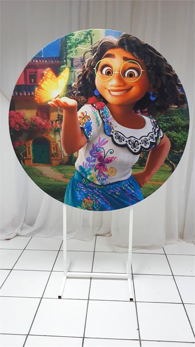 Painel Sublimado Redondo Encanto 1,30Cm - BB Festas Aluguel 