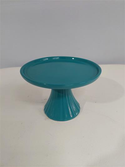 Porta Doce Pé Canelado P Azul Tiffany 12Cm X 17Cm - BB Festas Aluguel 