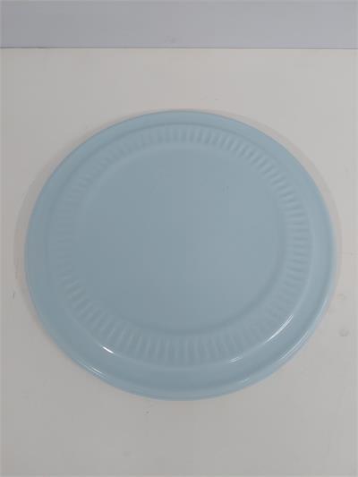 Prato Trabalhado Para Suporte Boleira M Azul Claro 30Cm - BB Festas Aluguel 