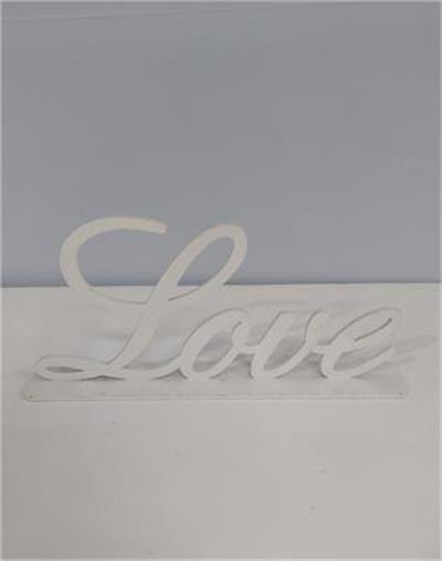 Letreiro Love Mdf  Branco Alt 15Cm X 33Cm X 5Cm - BB Festas Aluguel 