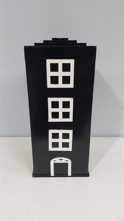 Prédio P Preto Em Mdf (Herois) 35Cm X 15Cm - BB Festas Aluguel 