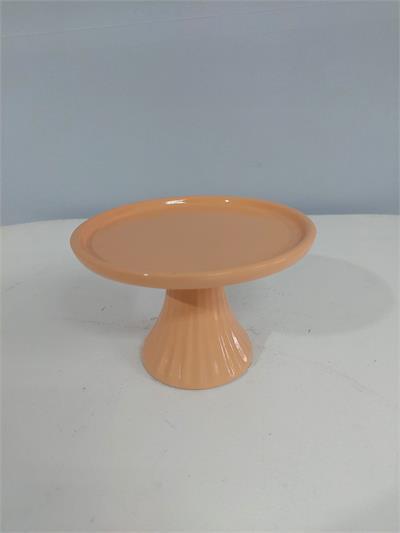 Porta Doce Pé Canelado P Salmão 12Cm X 17Cm - BB Festas Aluguel 