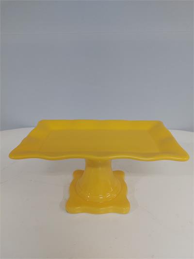 Porta Doce Retangular Babado Amarelo 13Cm Alt 27Cm Comp X 16Cm Larg - BB Festas Aluguel 
