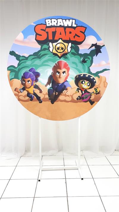 Painel Sublimado Redondo Brawl Stars 1,30Cm - BB Festas Aluguel 