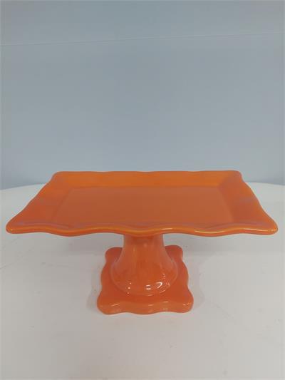 Porta Doce Retangular Babado Laranja 13Cm Alt 27Cm Comp X 16Cm Larg - BB Festas Aluguel 