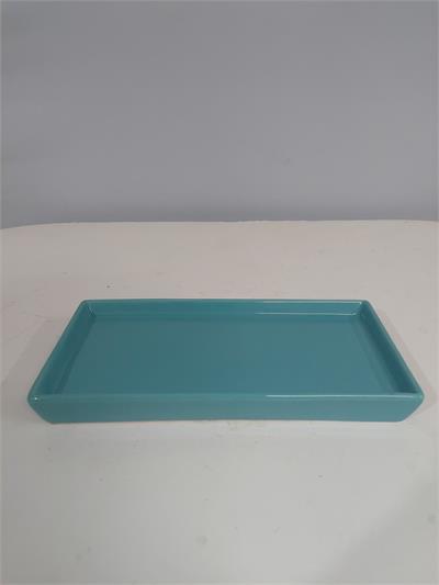 Bandeja Reta Sem Pé Azul Tiffany 3Cm Alt 12Cm Larg X 25Cm Comp - BB Festas Aluguel 