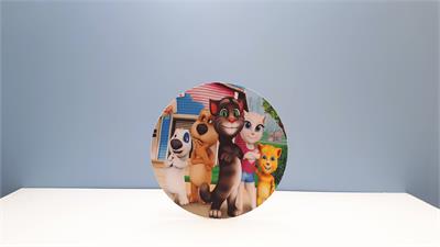 Painel Sublimado Redondo My Talking Tom 60Cm - BB Festas Aluguel 