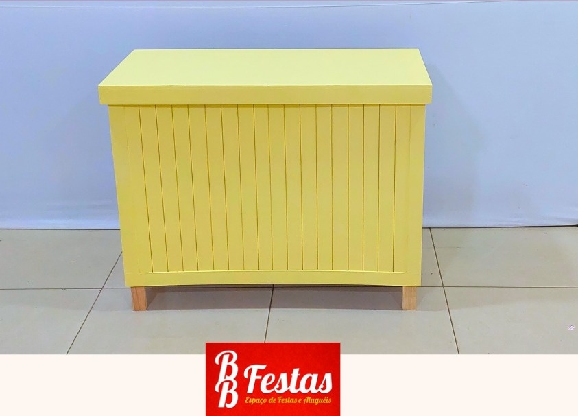Balcão Desmontável Amarelo Claro 80Cm Alt. X 1M Larg. X 45Cm Comp. - BB Festas Aluguel 
