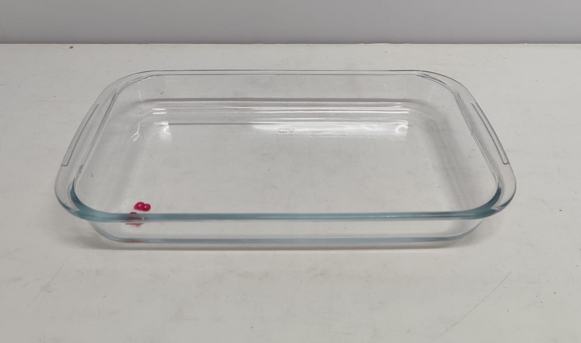 Refratário Retangular de Vidro 5Cm Alt X 25Cm Larg X 40Cm Comp - BBFestasAluguel 