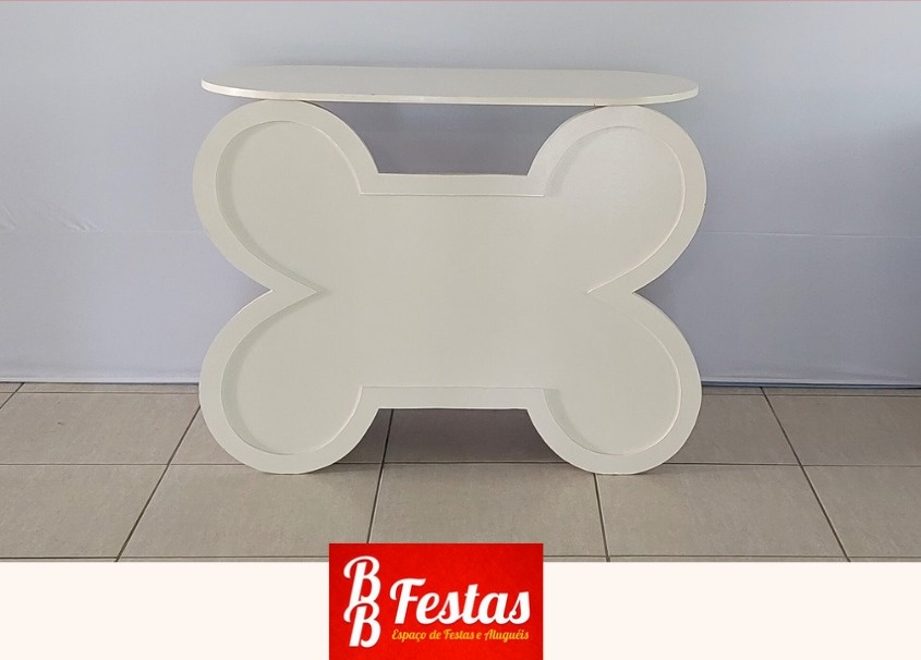 Balcão Osso Desmontável Mdf 80Cm Alt X 80C Larg X 40Cm Comp - BB Festas Aluguel 