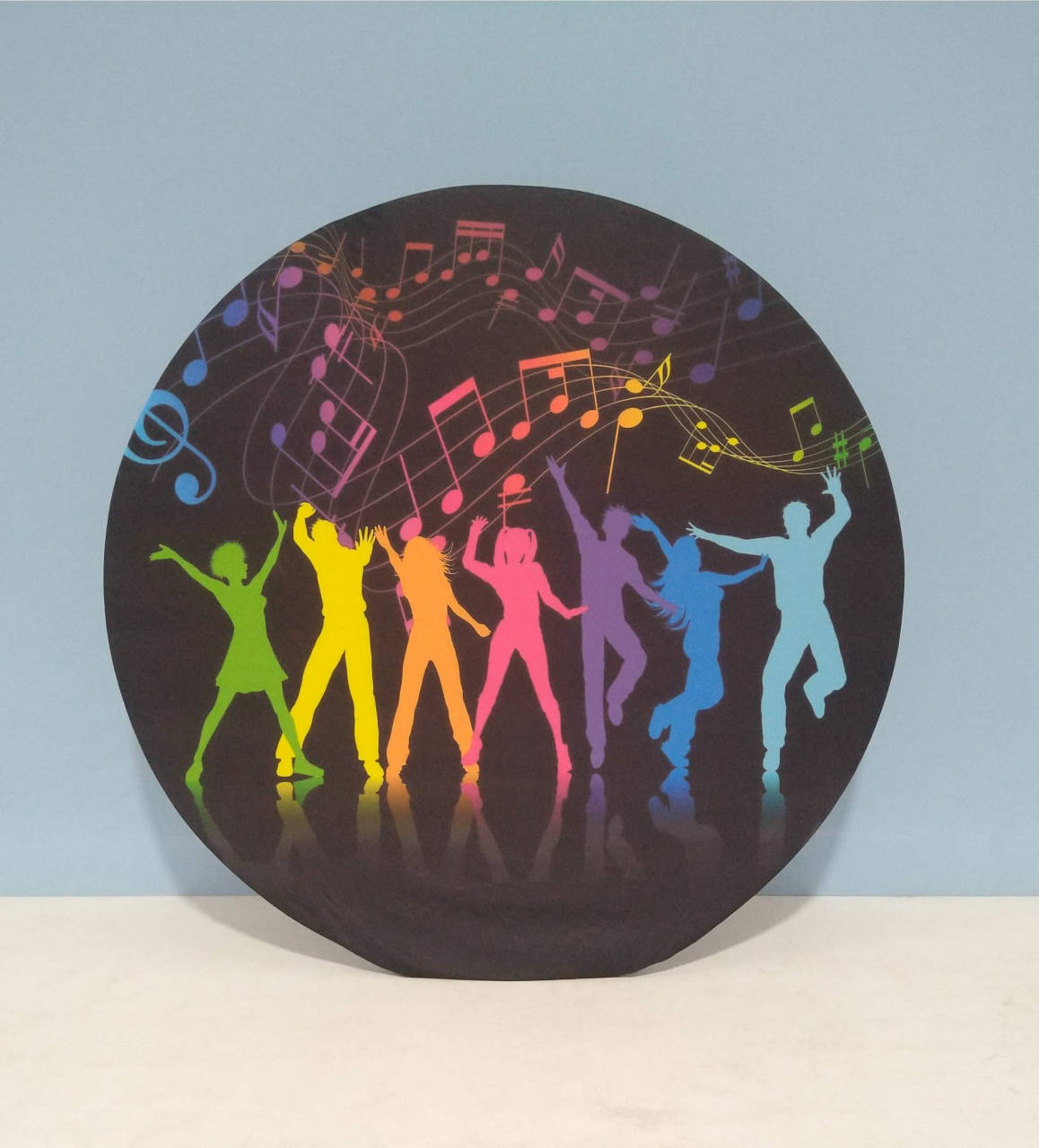 Painel Sublimado Redondo Dança Neon 60Cm  - BB Festas Aluguel 