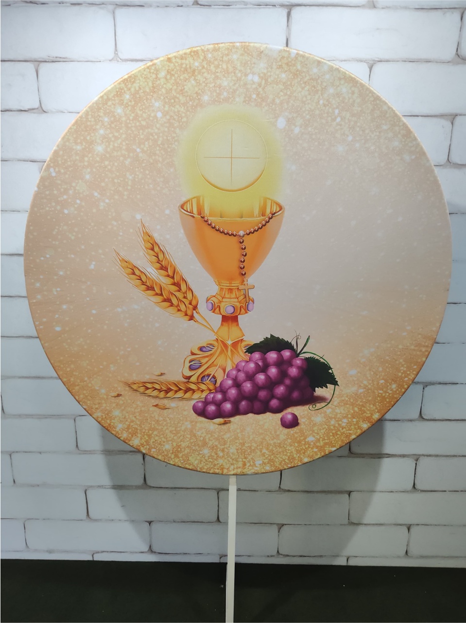 Painel Sublimado Redondo Eucaristia Com Uvas 1,30M - BBFestasAluguel 