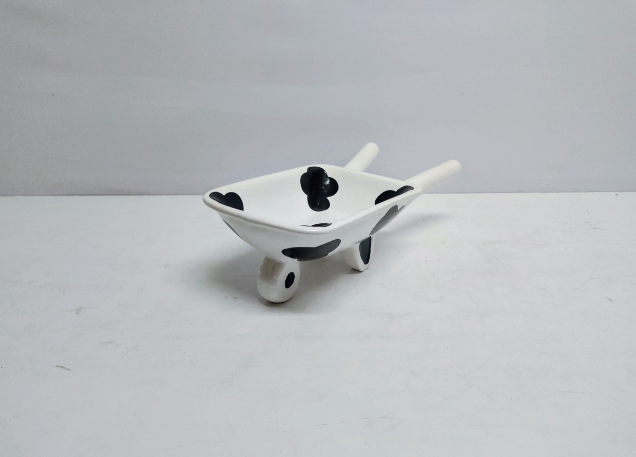 Carrinho de Mão Branco/Preto 11Cm Alt X 16Cm Larg X 36Cm Comp  - BB Festas Aluguel 