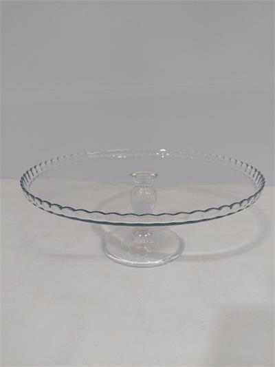Boleira Vidro Com Borda 13Cm X 32Cm - BB Festas Aluguel 