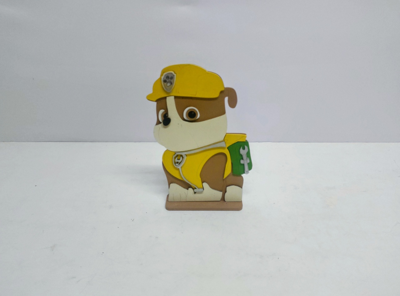 Totem Rubble (Patrulha Canina) 26Cm Atl X 14Cm Larg  - BB Festas Aluguel 