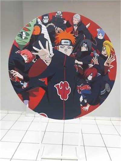 Painel Sublimado Redondo Akatsu (Naruto) 1,30Cm - BB Festas Aluguel 