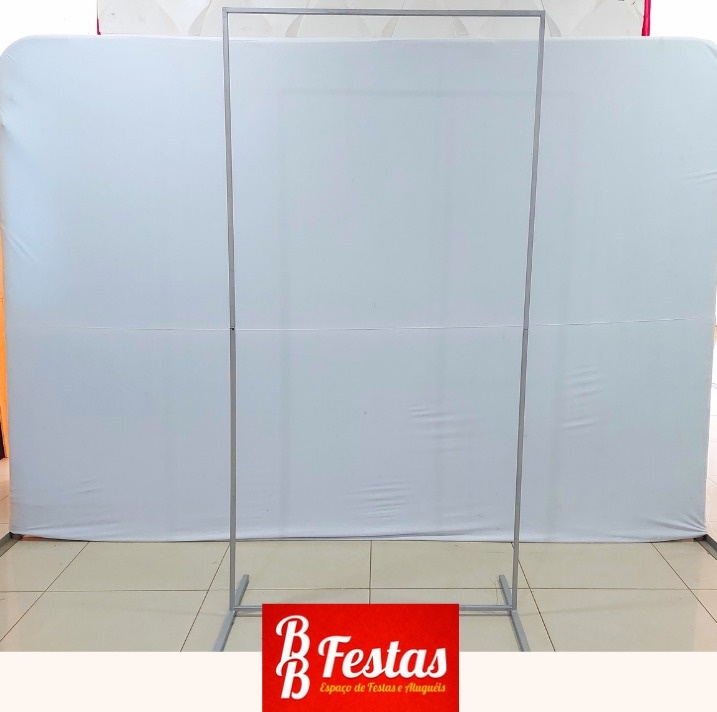Estrutura Retangular Desmontavel de Ferro Prata 2M X 1M  - BB Festas Aluguel 