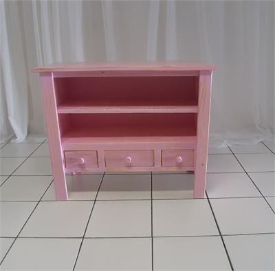 Cômoda Patinada Rosa Com 2 Prateleiras 80Cm Alt X 1M Larg X 45Cm Comp - BB Festas Aluguel 