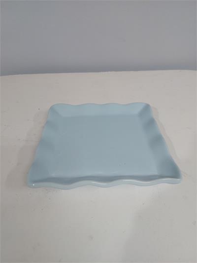 Bandeja Quadrada Babado/M Sem Pe Azul Claro 2Cm Alt X 20Cm Diametro - BB Festas Aluguel 