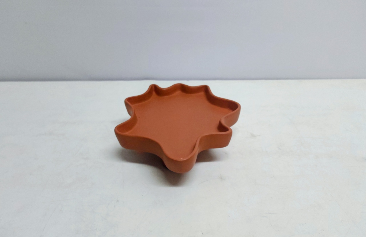 Bandeja Estrela Com Pé Terracota Fosco 5Cm Alt X 18Cm Larg X 20Cm Comp - BB Festas Aluguel 