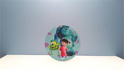 Painel Sublimado Redondo Monstros Sa 60Cm - BB Festas Aluguel 
