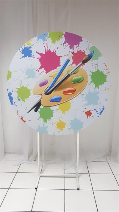 Painel Sublimado Redondo Aquarela 2 1,30Cm - BB Festas Aluguel 