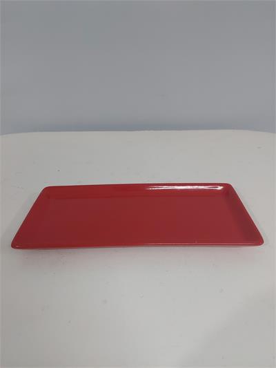 Bandeja Retangular Reto Vermelho 3Cm Alt 15Cm Lag X 30Cm Comp - BB Festas Aluguel 