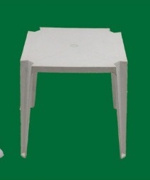 Mesa Quadrada de Plástico Branca 70Cm X 70Cm - BB Festas Aluguel 