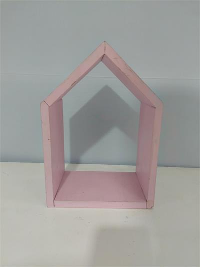 Casinha de Madeira G Rosa Claro Alt 35Cm X 25Cm X 15 Cm - BB Festas Aluguel 