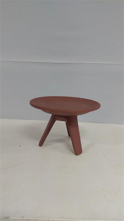 Porta Doce Fosco Prato Tripé Marrom 12Cm X 17Cm - BB Festas Aluguel 
