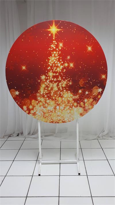 Painel Sublimado Redondo Arvore de Luz  Natal 1,30Cm - BB Festas Aluguel 