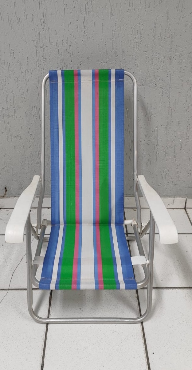 Cadeira de Praia 80Cm Alt X 55Cm Larg X 65Cm Comp - BBFestasAluguel 