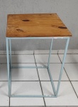 Cubo Vazado M Ferro Azul Claro + Tampo Rústico/Branco 70Cm X 50Cm X 50Cm  - imagem 2