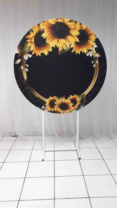 Painel Sublimado Redondo Girassois 1,30Cm - BB Festas Aluguel 